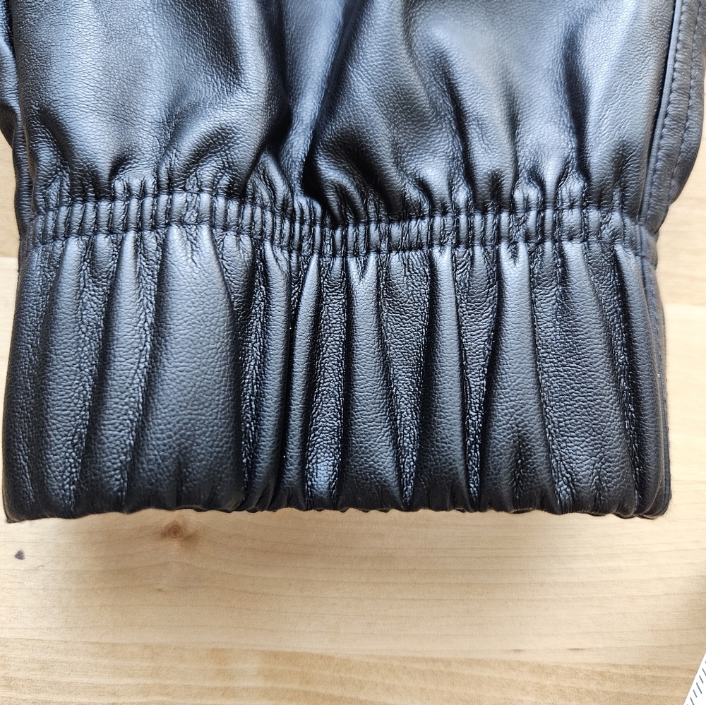 CALIA Women's Black Faux Leather High Rise Joggers MED NWT Whimsygoth Travel - Picture 8 of 15